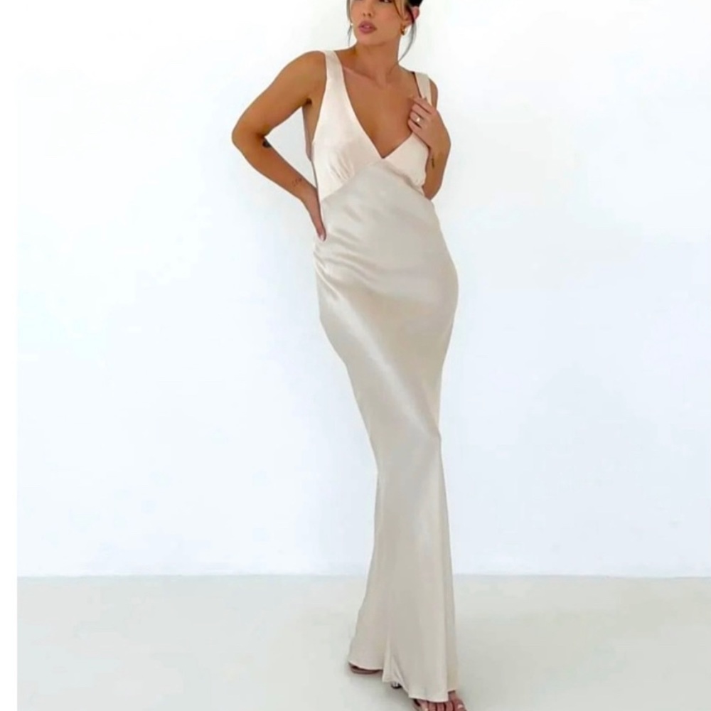 Rumored Sunset Maxi Dress - champagne
